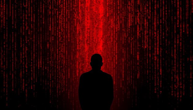 red background
