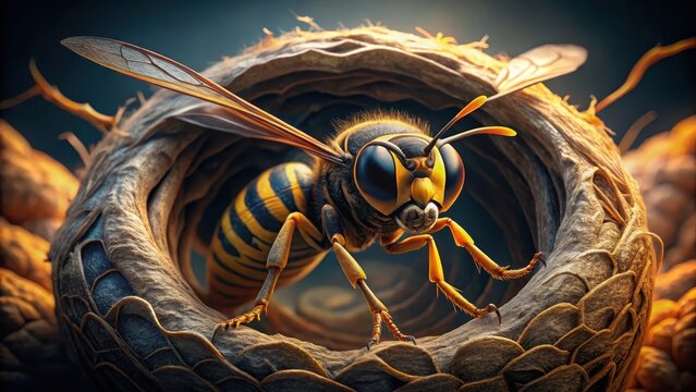 Queen wasp on the nest