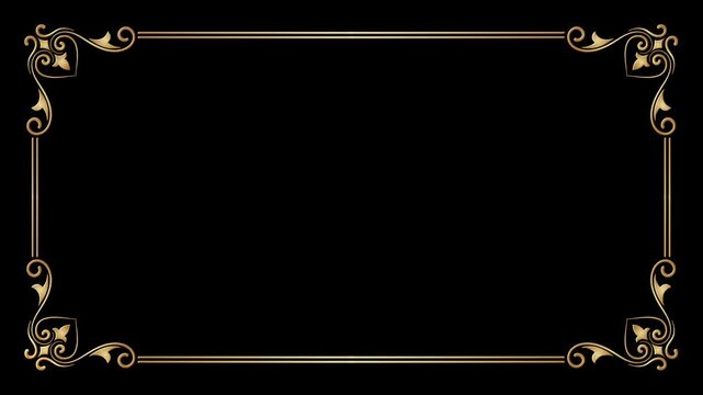 Animated golden ornamental vines, with a transparent background.