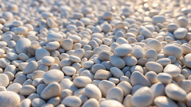 White background with small pebble texture close up