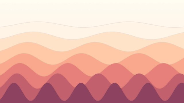 Abstract wavy layered pattern in warm tones. 2d animation