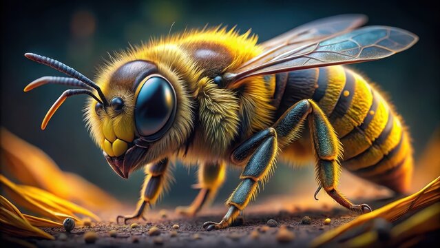 Macro photo from a yellow bee