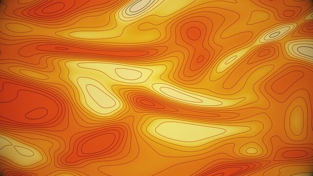 Orange Topographic Contour Map Background Loop