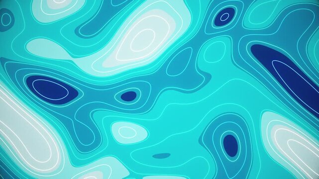 Blue Topographic Contour Map Background Loop