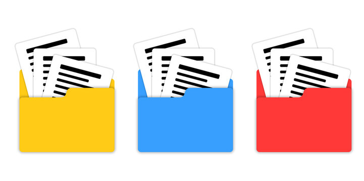 New Folder Icon on Transparent Background. Digital File Storage, Document Management, File Organization and Archive Files Tool. 2D Illustration