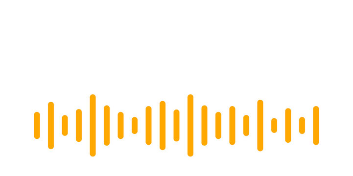 Sound Wave Icon on Transparent Background. Audio Signal, Voice Frequency, Music and Digital Sound Visualization. 2D Illustration