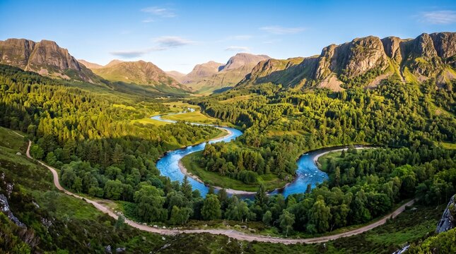 winding river valley