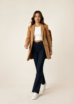 Young Adults in Modern Casual Fall Fashion with Blazers, Hoodies and Backpacks