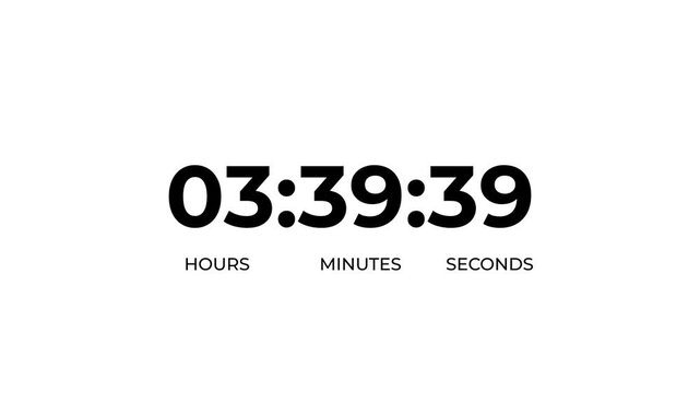 4 hours work shift icon animation with countdown wise arrow loop.