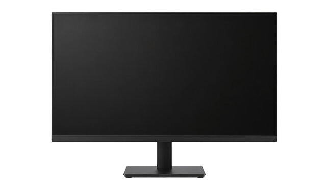 Modern blank desktop computer monitor isolated on transparent background