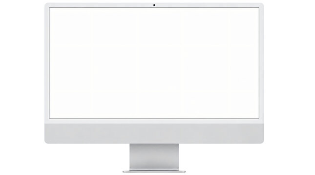 Modern blank desktop computer monitor isolated on transparent background