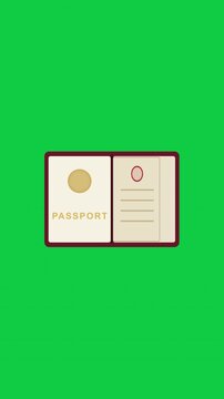 Animated passport icon with a green screen background, perfect for travel websites or explainer videos