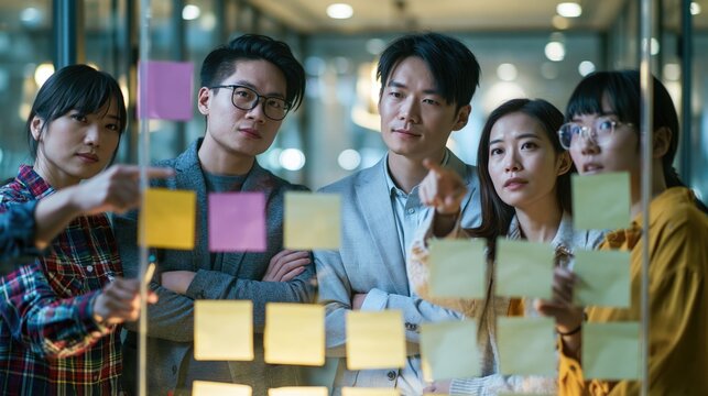 Corporate Team Collaboration in Innovative Workspace