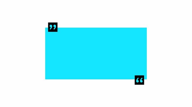 Rectangle Animation with Quotation Marks on Transparent Background, Smooth Quote Frame Motion, Alpha Channel Motion Graphic Overlay for Video Editing and Social Media in 4K