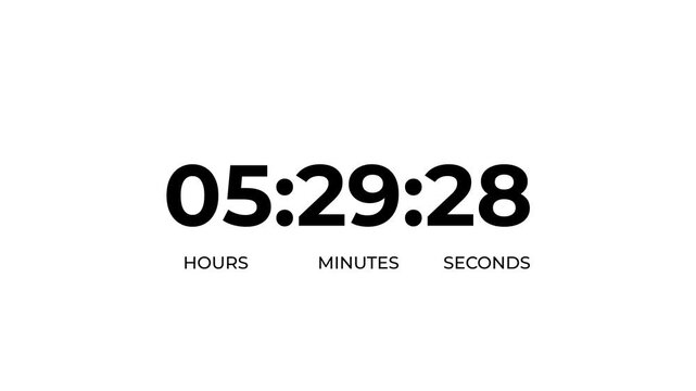 6 hours work shift icon animation with countdown wise arrow loop.