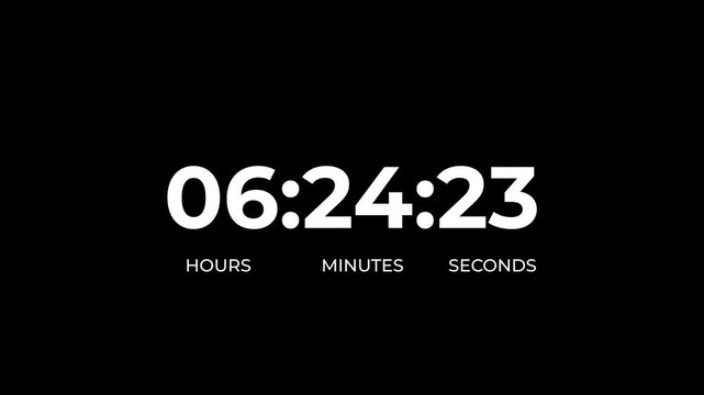 7 hours work shift icon animation with countdown wise arrow loop.