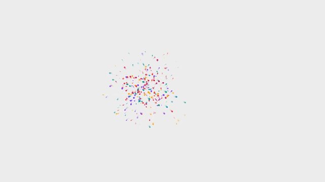 Colorful confetti falling in the center of the frame for celebration and party events