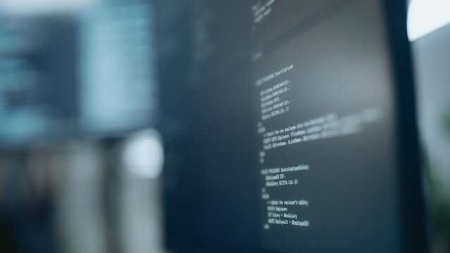 software developer engineer with binary coding; a developer viewing code. software guides buyer choices, developer frames the scene, and engineer adds useful meaning. In a clear visual scene.