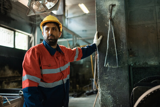 corporate worker profile with labor industrial; an worker portrait. corporate guides buyer choices, worker frames the scene, and profile adds useful meaning. In a clear visual scene.