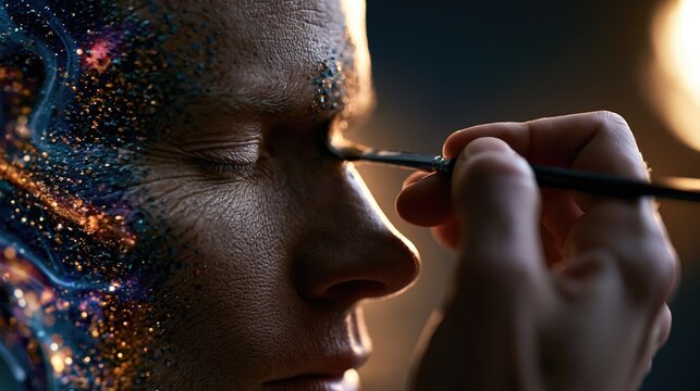 Painter Designing Mind Concept through Artistic Expression and Vision