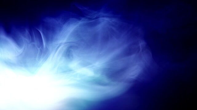 Abstract Glowing Smoke Particles Loop Left Blue Animation Background
