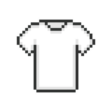 Pixel art t shirt icon isolated on transparent background