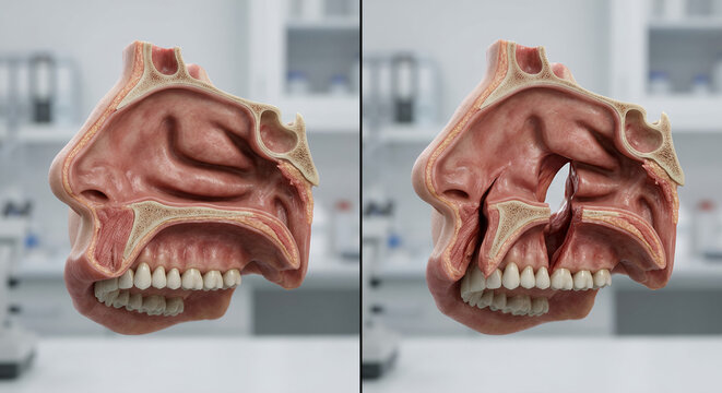 Healthy Upper Lip and Palate vs Cleft Lip and Cleft Palate, Congenital Birth Defect