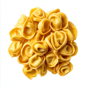 Uncooked Tortellini Pasta Heap Top View