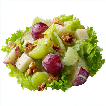 Green Salad Bowl with Grapes and Lettuce