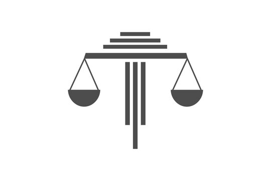 Modern Minimalist Law and Justice Scales Logo Icon