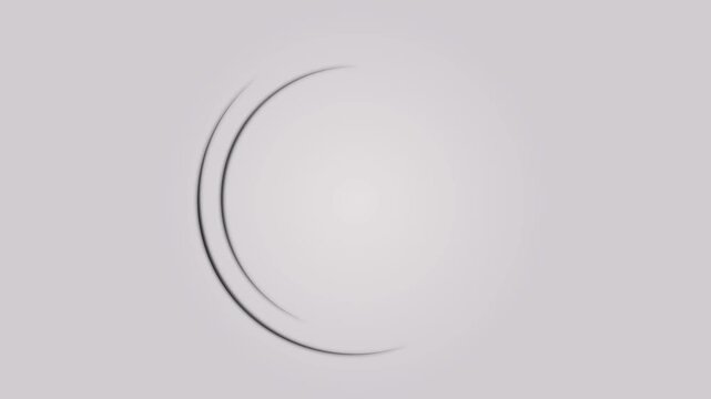 Minimal white circular abstract shape on soft gray background with subtle shadow and elegant 3d depth