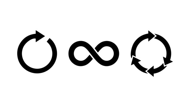 Refresh Reload Cycle and Infinity Loop Arrow Icons