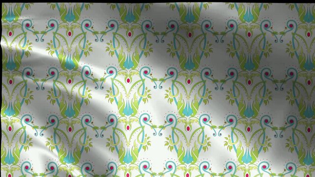 Abstract liquid green and silver pattern motion background