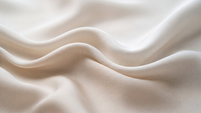 Soft beige, Off-white, Cream, Ivory satin fabric folds, luxurious smooth textile texture background