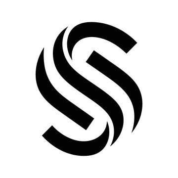 Dynamic black letter S logo design features three curved, parallel lines forming an energetic S shape with a sense of motion on a plain white background.