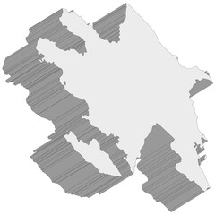 3D map dimension - continent Asia country Azerbaijan © badrpost