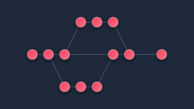 Abstract Digital Network Connection Nodes Animation.
