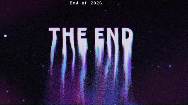 Dramatic end of year 2026 countdown with cosmic explosion and futuristic typography