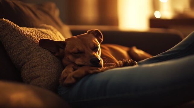 Therapy dog providing comfort and companionship indoors high resolution picture