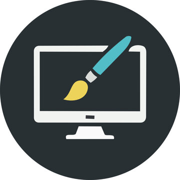 modern icon editing software tool in flat vector style for digital media and web application development, minimalistic