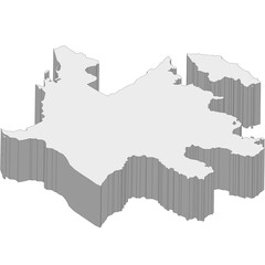 3D map dimension - continent Asia country Azerbaijan © badrpost