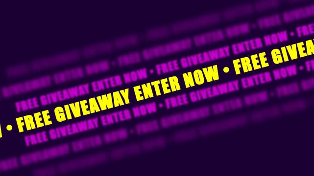 Dynamic Motion Graphics Featuring Free Giveaway Enter Now Text Animation.