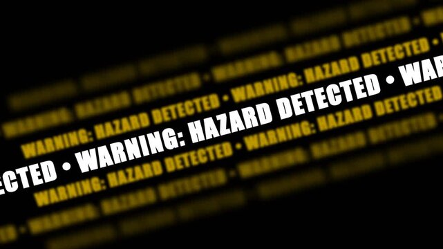 Digital Warning Hazard Detected Motion Graphics Background.