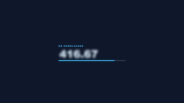 Digital Progress Counter Animation with Loading Bar Interface.