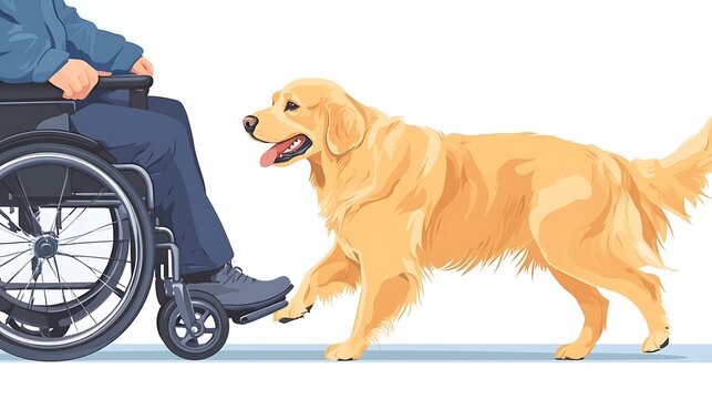 Support dog enhancing accessibility for wheelchair user high resolution picture