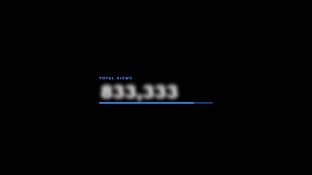 Dynamic Digital Counter Animation Showing Rapid Growth to One Million.