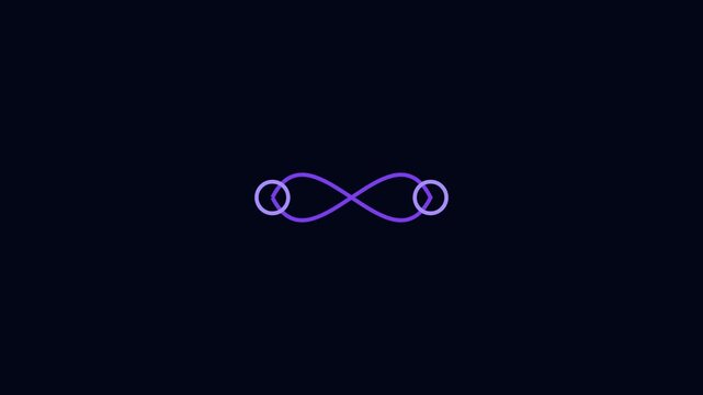 Abstract Minimalist Geometric Motion Graphics Featuring Evolving Circular and Infinity Loop Animations.