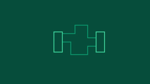 Abstract Geometric Line Art Animation Featuring Pulsing Circular and Rectangular Shapes.