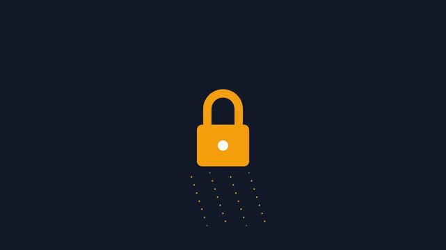 Digital Security Concept Featuring A Glowing Padlock Icon With Data Particles Animation.