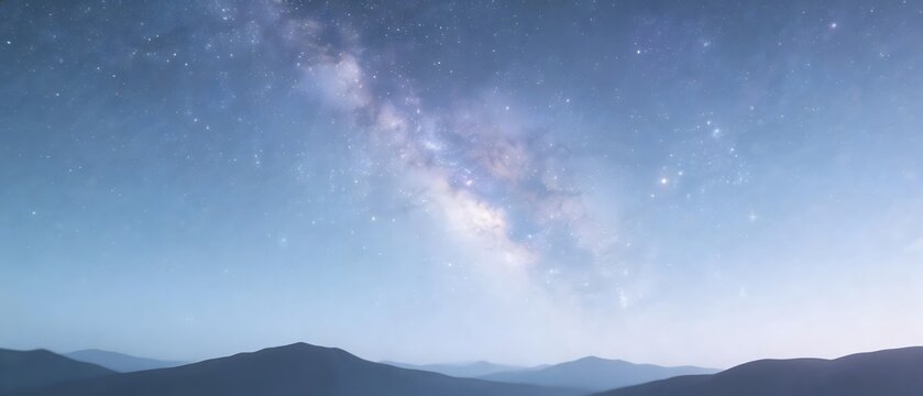 Night sky with stars and mountains